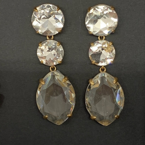J. Crew Three Pair Crystal Earrings Box Set NWT - Picture 4 of 6